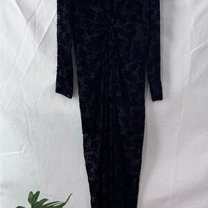 Veronica Beard Ruthie Twist Flocked Chiffon Maxi Dress